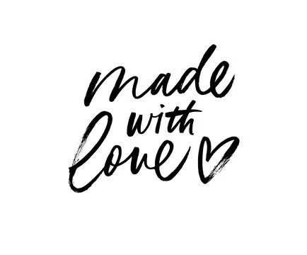 Made with love hand drawn vector calligraphy. Illustrazione stock