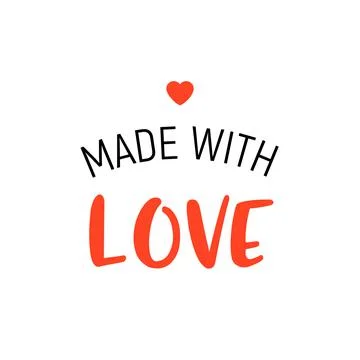 Made with love logo handmade vector illustration. Made love letter sign template 스톡 일러스트