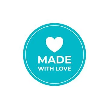 Made with love sticker Stock Illustration