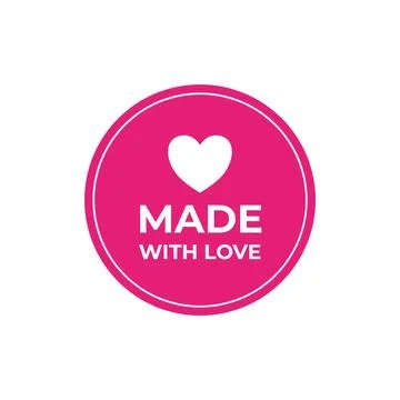 Made with love sticker Stock Illustration