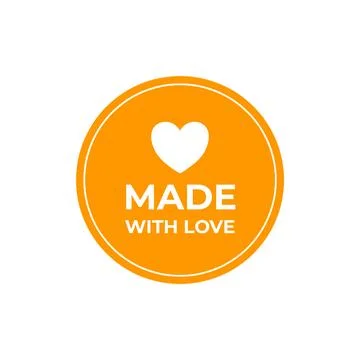 Made with love sticker Stock Illustration