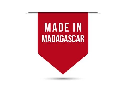 Made in Madagascar red vector banner illustration isolated on white backgroun Stock Illustration