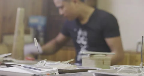 Made made flower on table Stock Footage 141363120