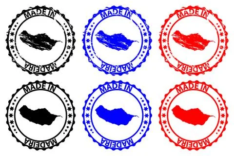 Made in Madeira rubber stamp Stock Illustration