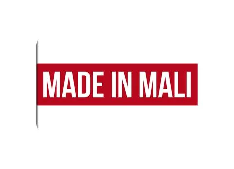 Made in Mali red vector banner illustration isolated on white background Stock Illustration