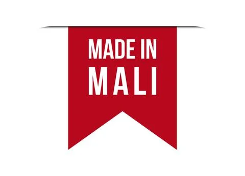 Made in Mali red vector banner illustration isolated on white background Stock Illustration