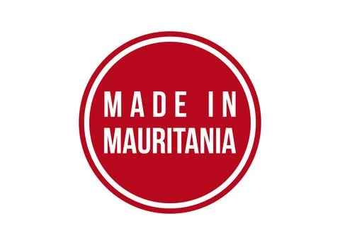 Made in Mauritania red vector banner illustration isolated on white backgroun Stock Illustration