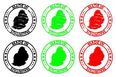 Made in Mauritius rubber stamp Stock Illustration