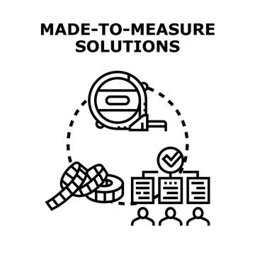 Made to measure solutions customizing business projects for clients Stock Illustration
