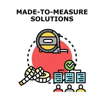 Made to measure solutions customizing business projects for clients Stock Illustration