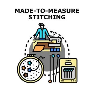 Made to measure stitching concept creating custom garments Stock Illustration