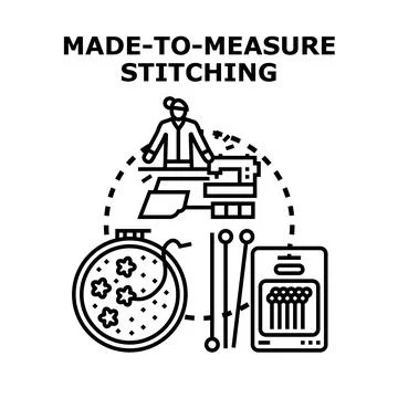 Made to measure stitching concept creating custom garments Stock Illustration