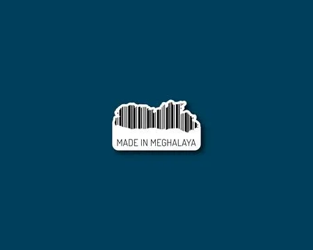 Made in Meghalaya barcode Stock Illustration