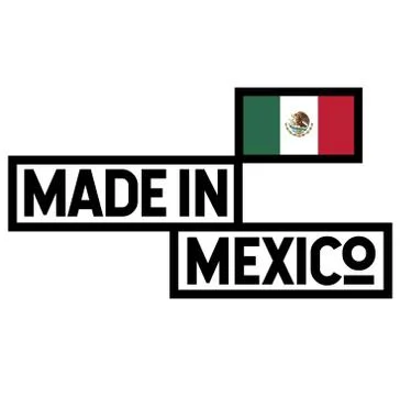 Made in Mexico label on white Stock Illustration