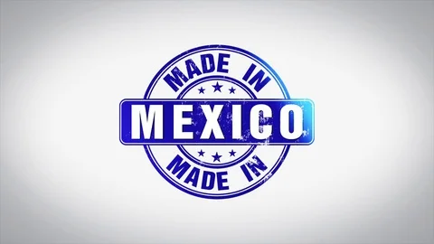Made in Mexico Word 3D Animated Wooden Stamp Animation Stock Footage