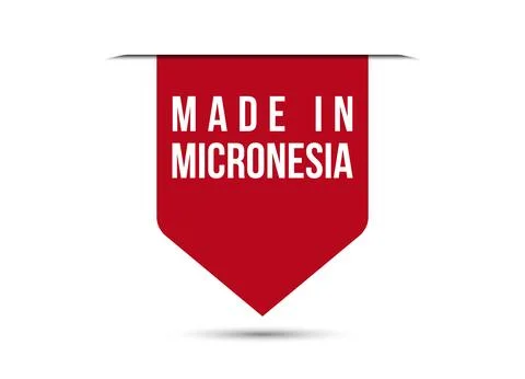 Made in Micronesia red banner design vector illustration Stock Illustration