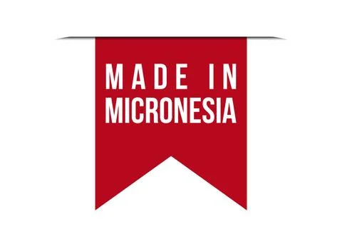 Made in Micronesia red banner design vector illustration Stock Illustration
