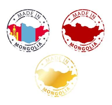 Made in mongolia stamp Stock Illustration
