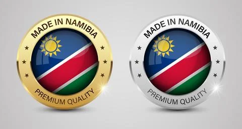 Made in Namibia graphics and labels set. Stockillustratie