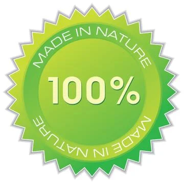 Made in nature label, vector illustration Stock Illustration