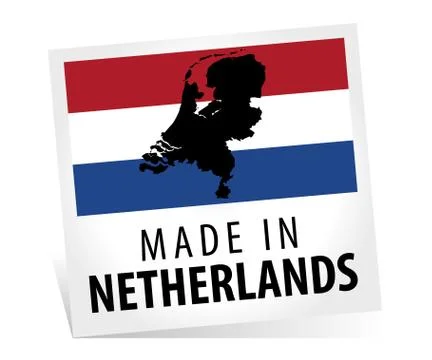 Made in Netherlands with flag Stock Illustration