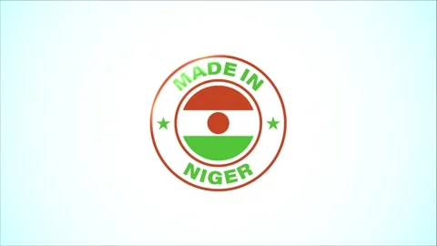 Made In Niger Badge Design Animation Stock Footage 295096965