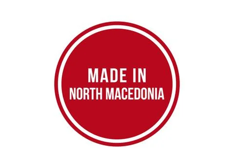 Made in North Macedonia red vector banner illustration isolated on white ba.. Stock Illustration
