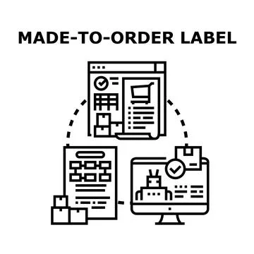 Made to order concept with custom manufacturing process 库存插图