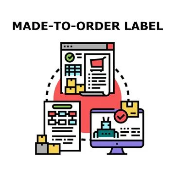 Made to order concept with custom manufacturing process Illustrazione stock