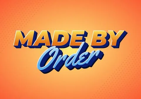 Made by order. Retro Pop Gradient Text Effect with Bold and Script Combinatio 스톡 일러스트