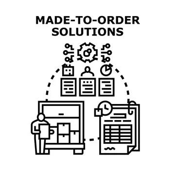 Made to order solutions concept for custom business Stock Illustration