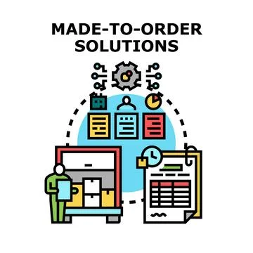 Made to order solutions concept for custom business Stock Illustration