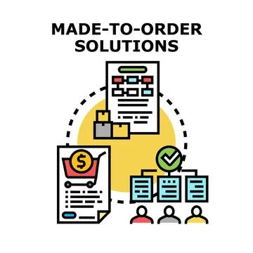 Made to order solutions custom production process Stock Illustration