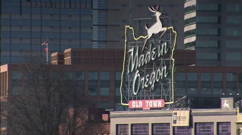 Made in Oregon sign Stock Footage 632715