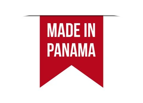 Made in Panama red vector banner illustration isolated on white background Stock Illustration