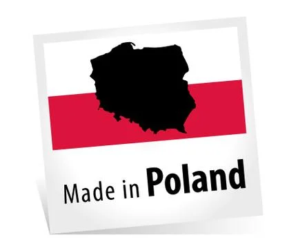 Made in Poland with Flag Stock Illustration
