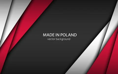 Made in Poland, modern vector background with Polish colors, overlayed sheets Stock Illustration