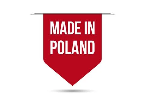 Made in Poland red vector banner illustration isolated on white background Stock Illustration