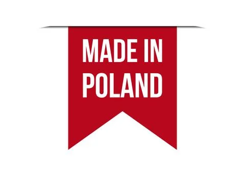 Made in Poland red vector banner illustration isolated on white background Stock Illustration