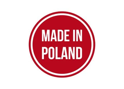 Made in Poland red vector banner illustration isolated on white background Stock Illustration