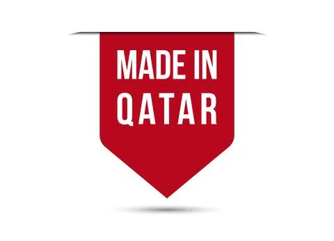 Made in Qatar red banner design vector illustration Stock Illustration
