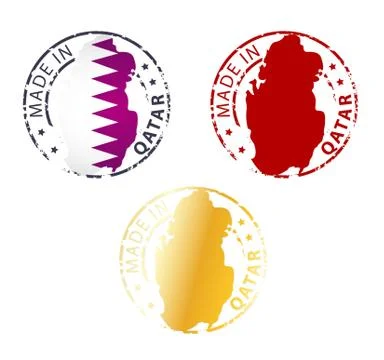 Made in qatar stamp Stock Illustration
