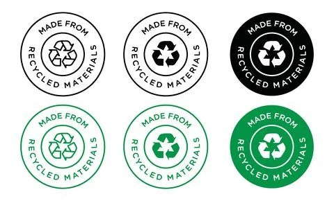 Made from recycled materials icon line art vector Stock Illustration