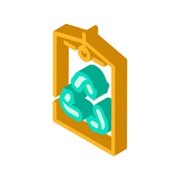 Made recycled materials isometric icon vector illustration Stock Illustration