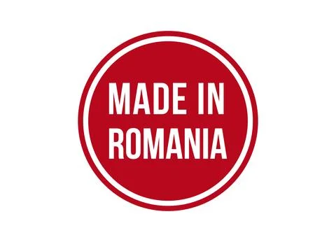 Made in Romania red vector banner illustration isolated on white background Stock Illustration