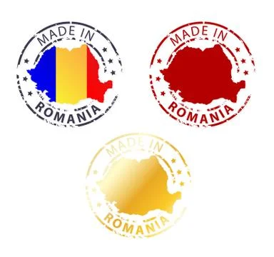 Made in romania stamp Stock Illustration