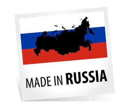 Made in Russia with flag Stock Illustration