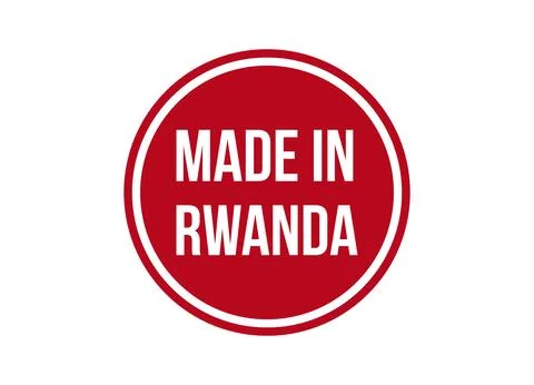 Made in Rwanda red vector banner illustration isolated on white background Stock Illustration