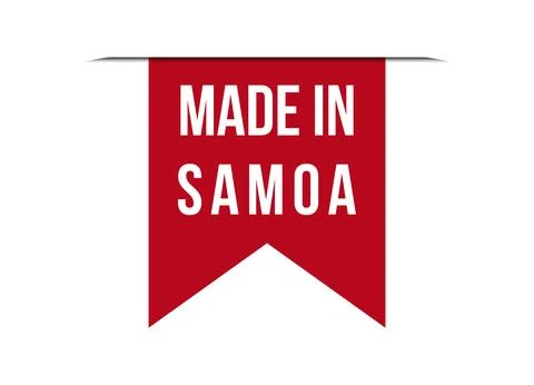 Made in Samoa red vector banner illustration isolated on white background Stock Illustration