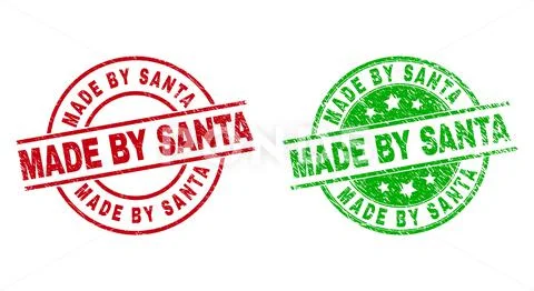 MADE BY SANTA Round Stamps Using Corroded Style: Royalty Free #151572162